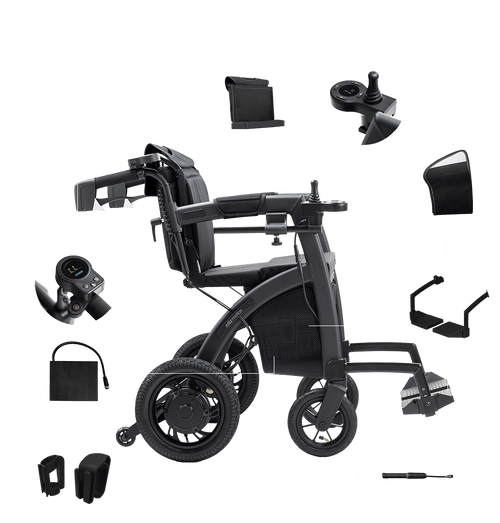 Rollz Motion Electric | Elektrische Rolstoel & Rollator in 1 | Matt Black